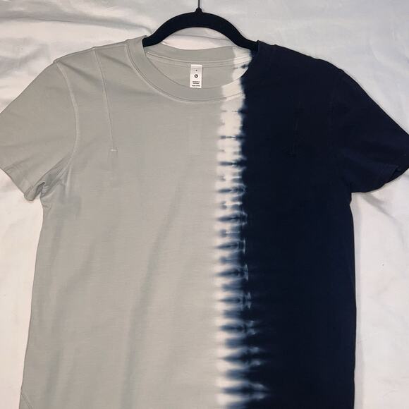 Lululemon La Relaxed Maxi Dress Size 4 Blue Gray Tie Dye Short Sleeve Long Comfy - Picture 4 of 12